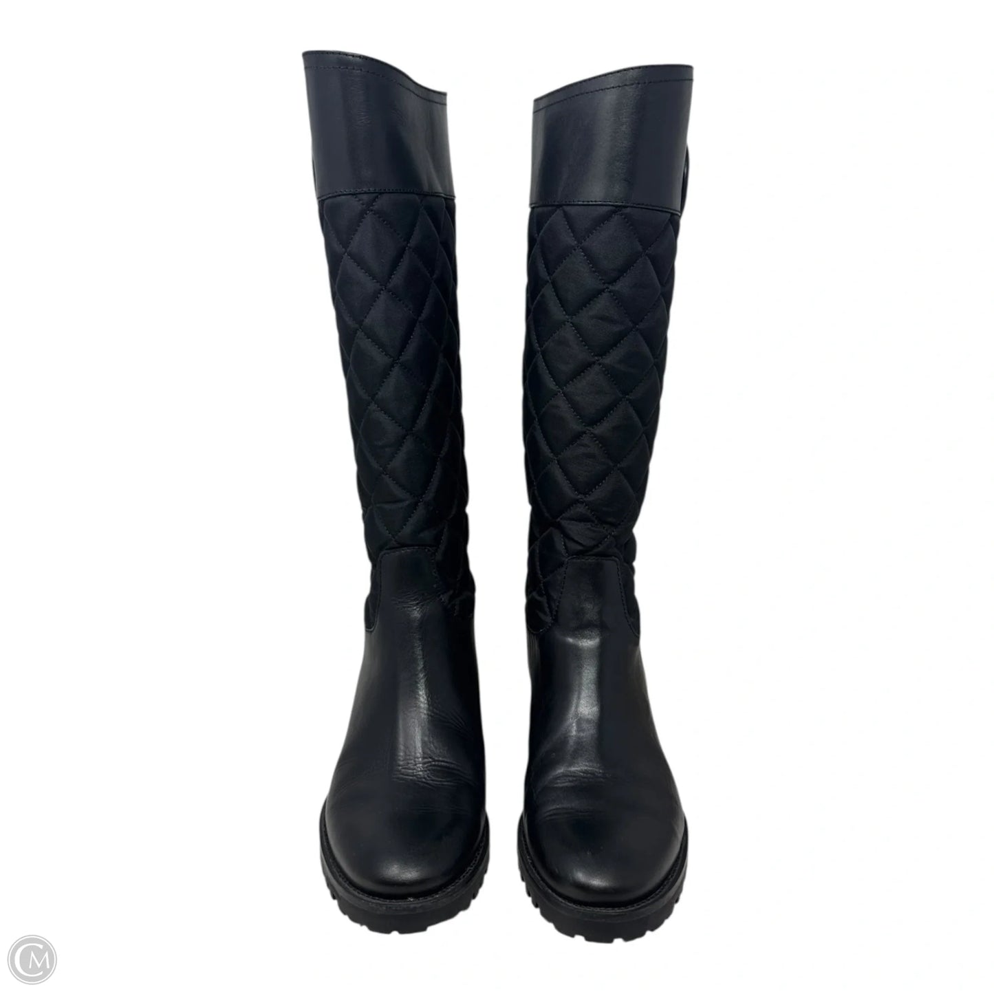 Rowan Quilted Riding Boots Designer By Tory Burch In Black, Size: 7.5