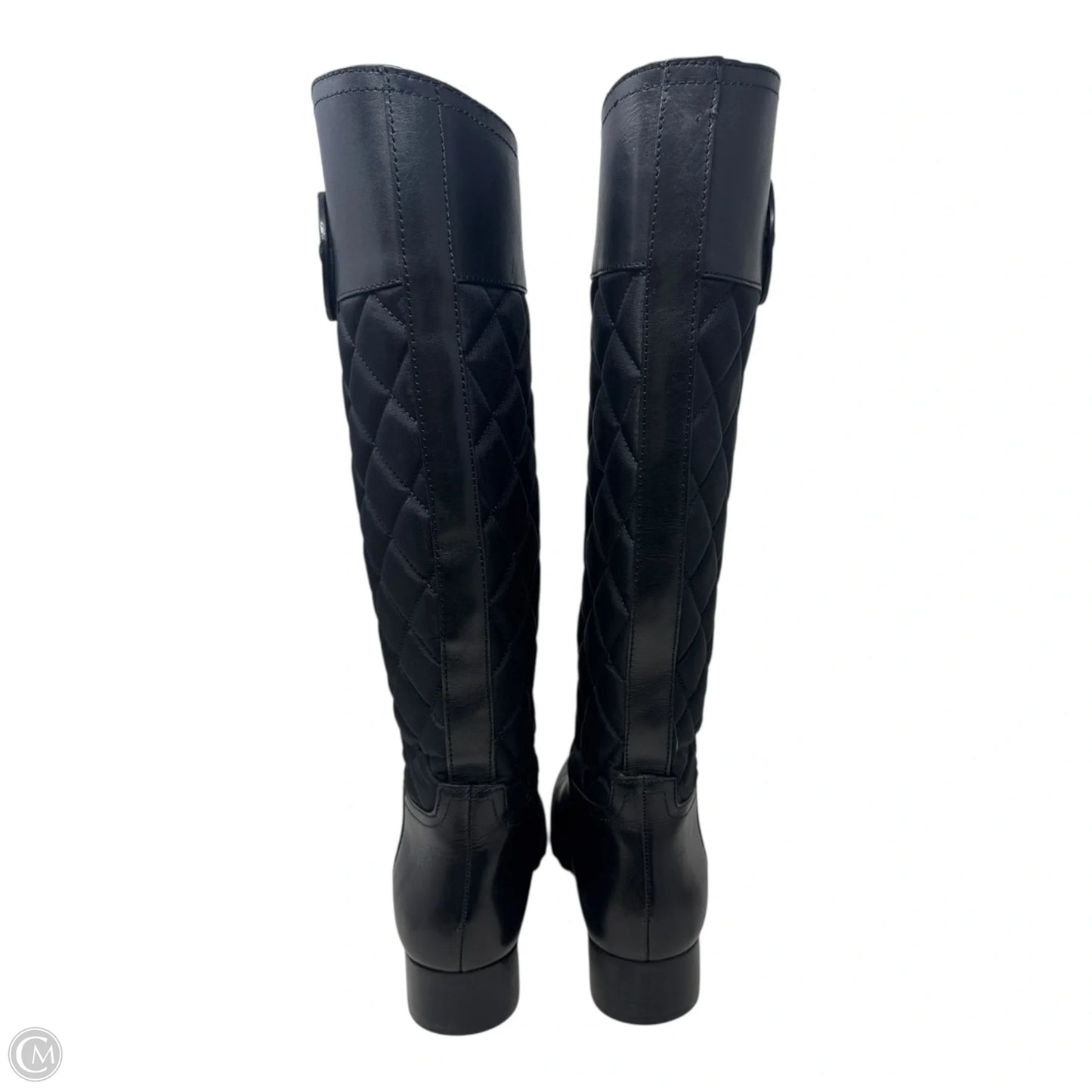 Rowan Quilted Riding Boots Designer By Tory Burch In Black, Size: 7.5