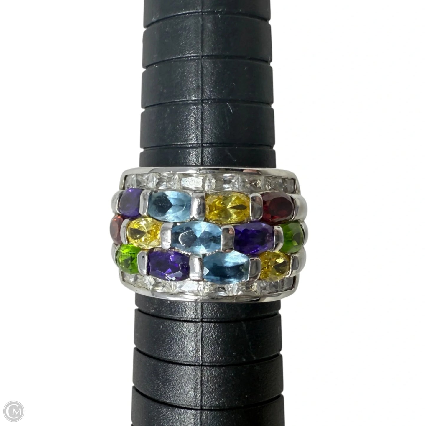 Sinatra Simulated Diamond Multi Gem & Sterling Silver Ring, Size: 8