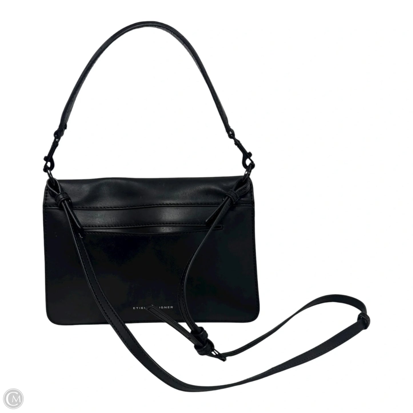 Croc Flap Handbag Leather By Etienne Aigner, Size: Medium