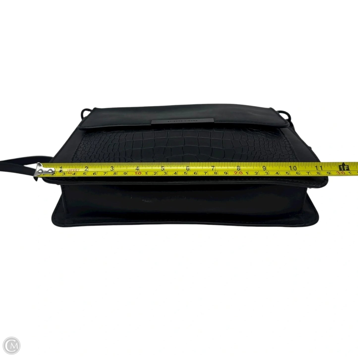 Croc Flap Handbag Leather By Etienne Aigner, Size: Medium