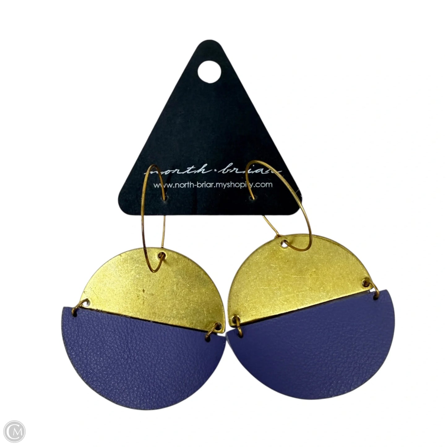 Leather & Metal Dangle/drop Earrings By North Briar