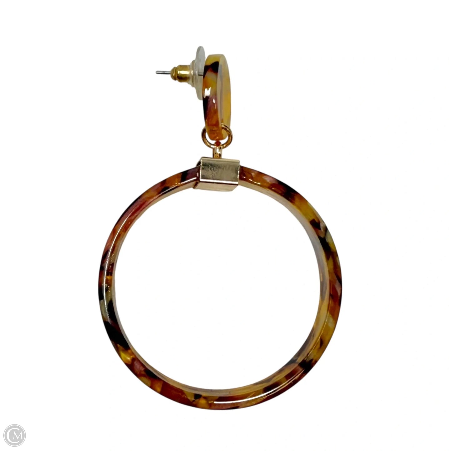 Tortoiseshell-Patterned Hoop Drop Earrings