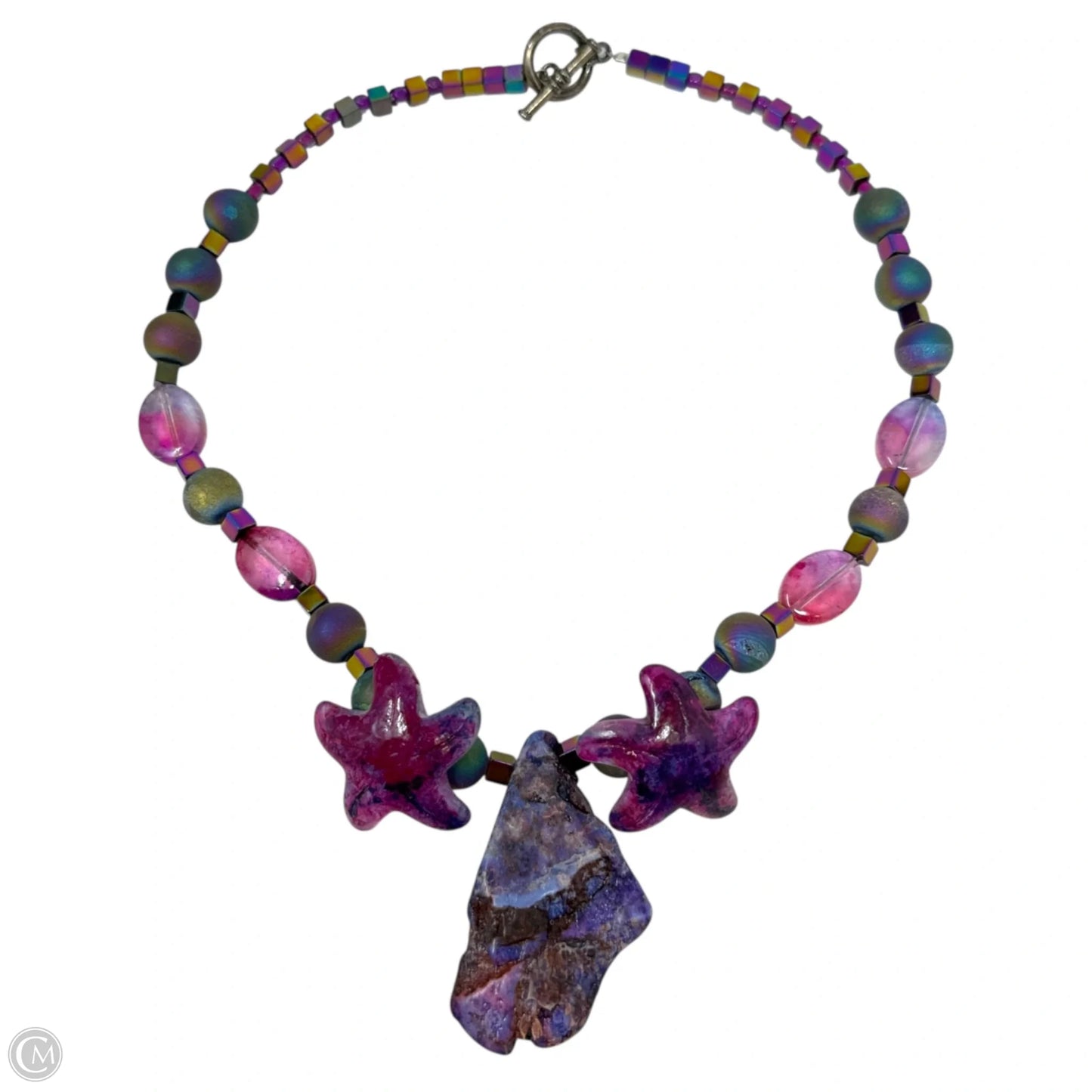 Handmade Stone With Starfish Beaded Statement Necklace