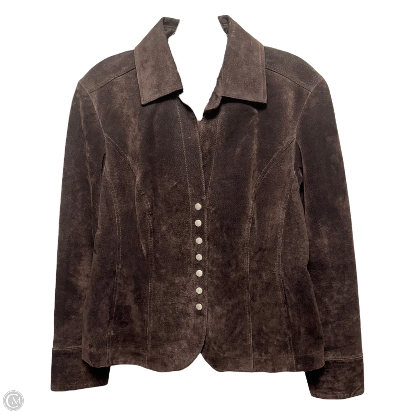 Jacket Leather By Live A Little In Brown, Size: M
