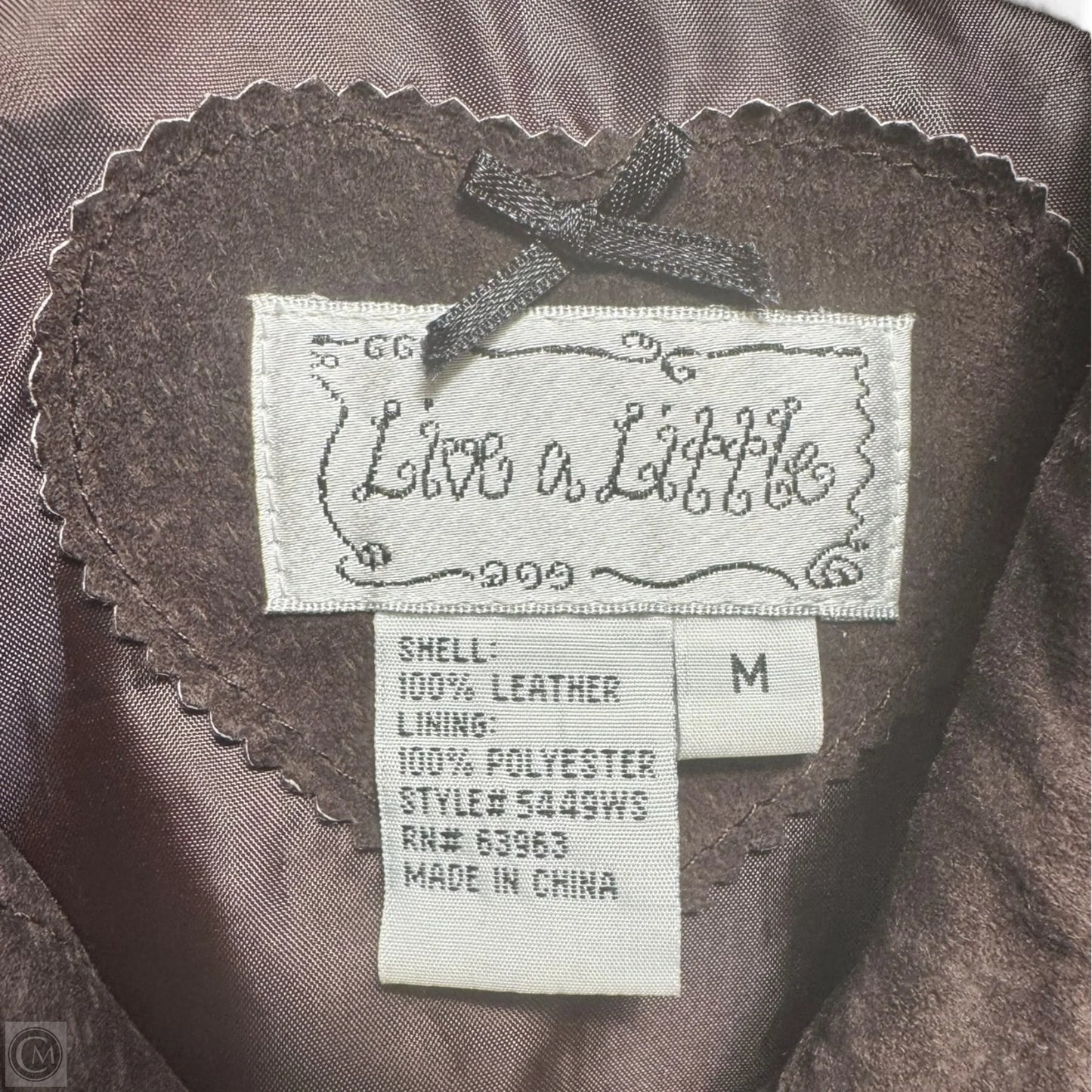 Jacket Leather By Live A Little In Brown, Size: M