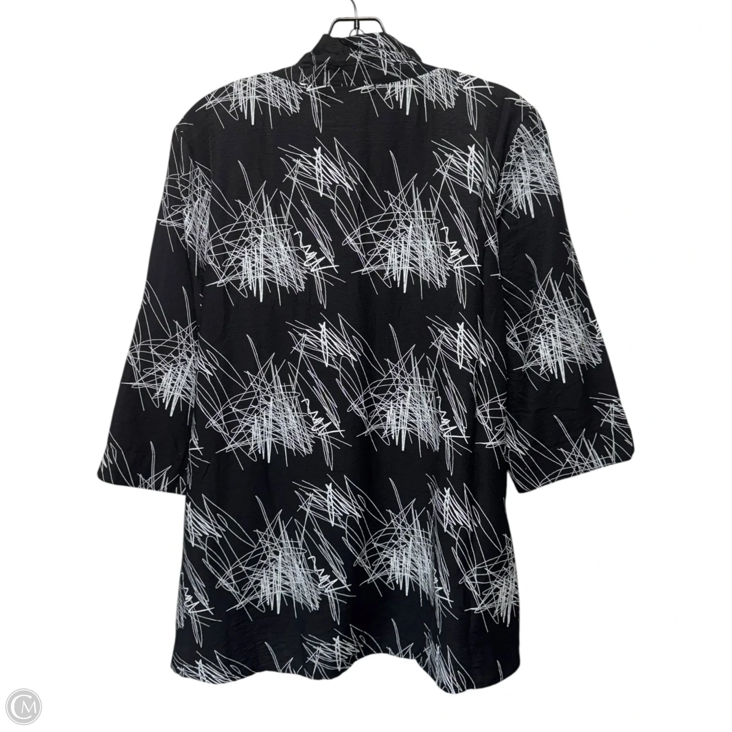 Top Long Sleeve By Whispers In Black and White, Size: M