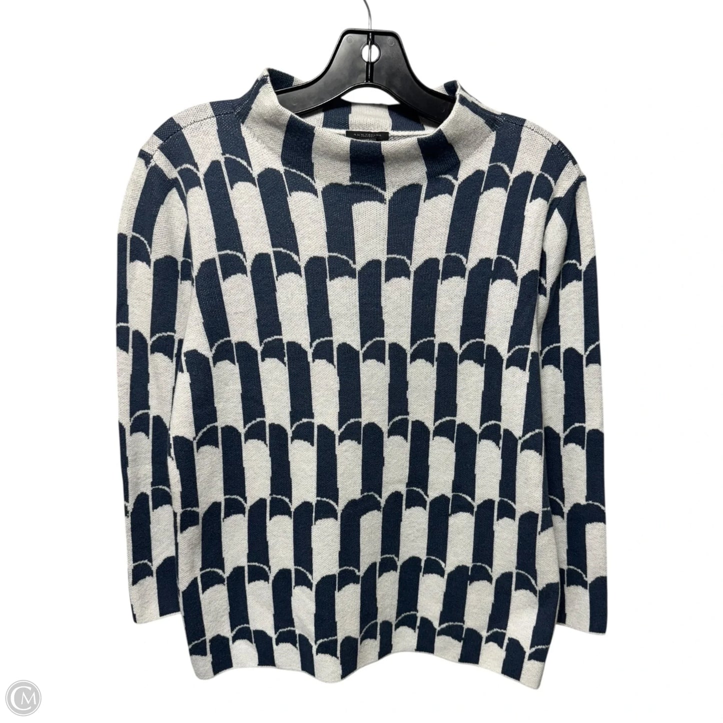 Sweater By Ann Taylor In Blue & White, Size: Xs