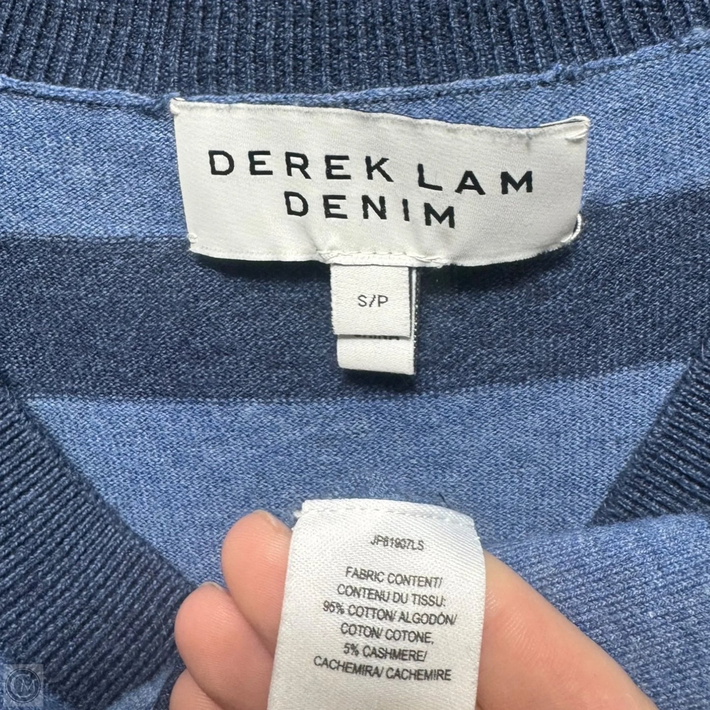 Striped V Neck Pullover Sweater Designer By Derek Lam In Striped Pattern, Size: S