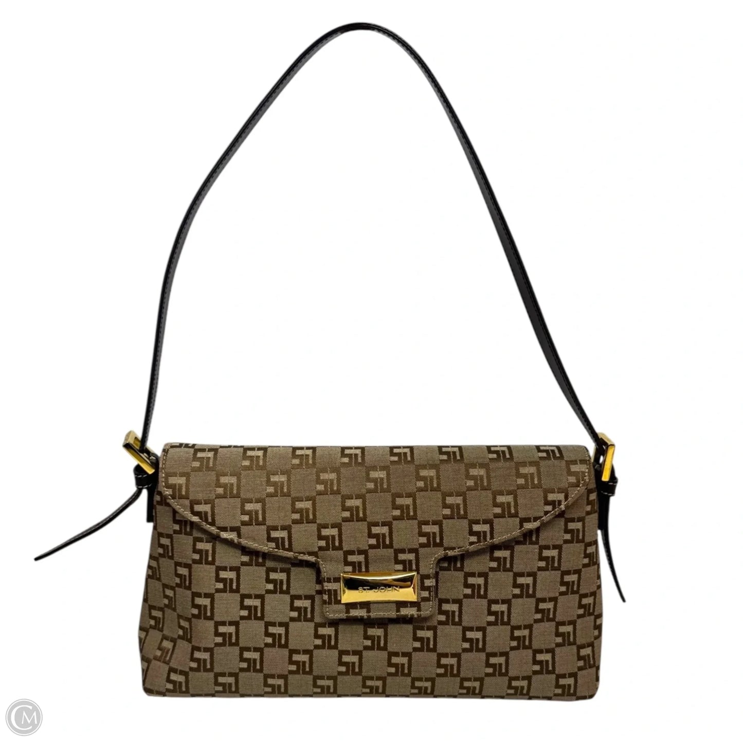 Vintage Monogram Shoulder Handbag Luxury Designer By St John Collection, Size: Medium