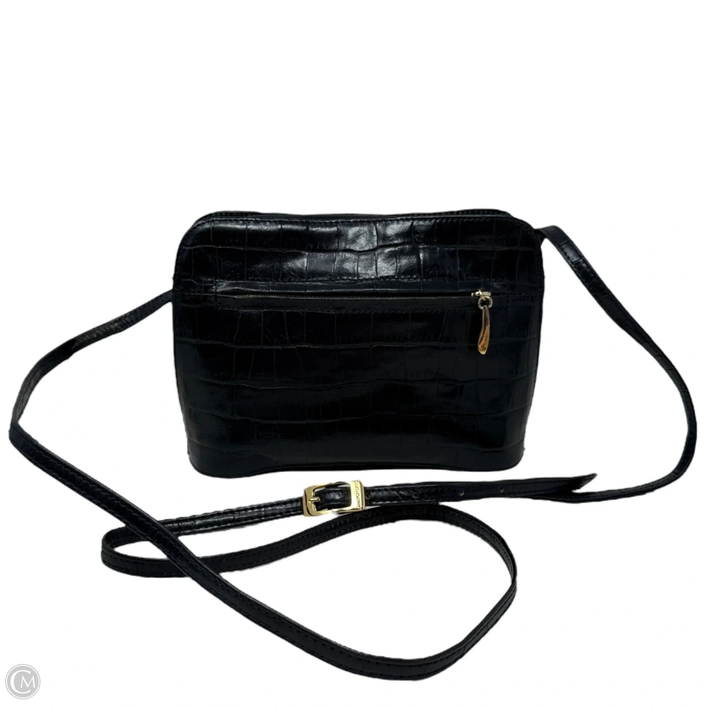 Croc Embossed Italian Leather Crossbody By Claudio Ferrici, Size: Small