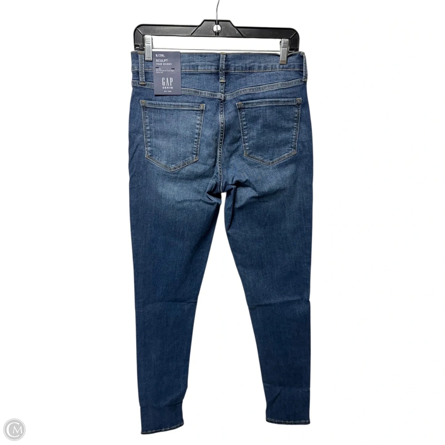 Jeans Skinny By Gap In Blue Denim, Size: 8 long