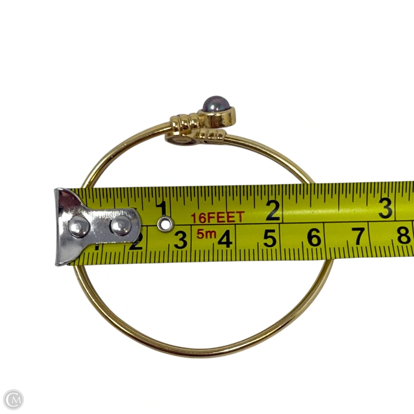 Gold Over Sterling Silver Black Pearl Bracelet