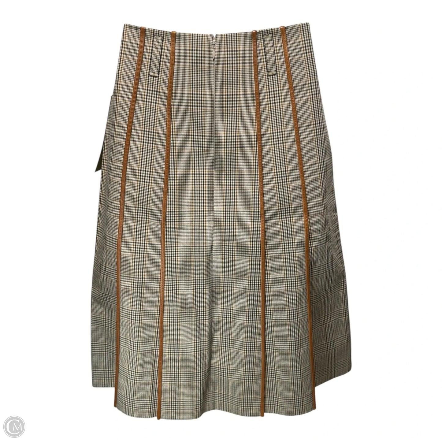 Pleated Midi Skirt Designer By Tory Burch In Plaid Pattern, Size: 4