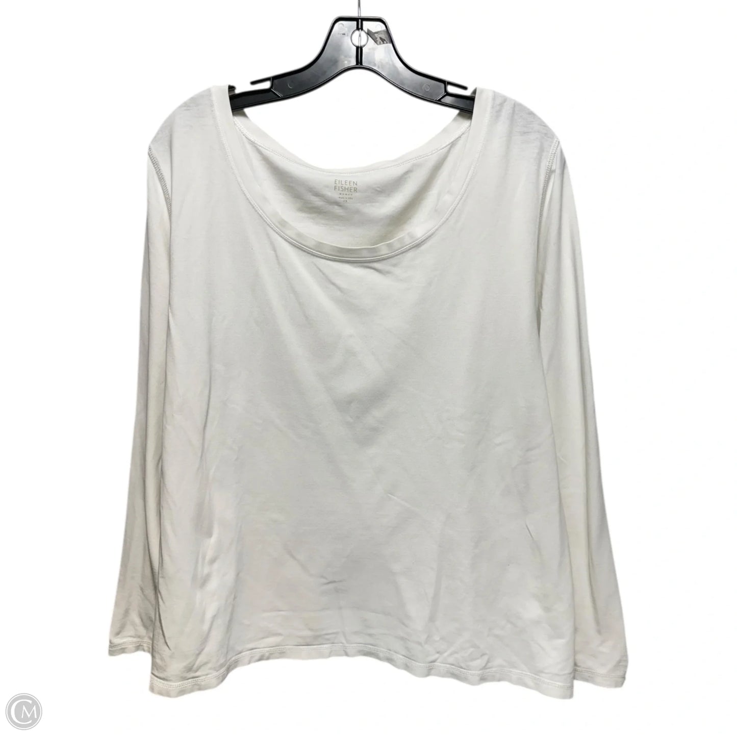 Top Long Sleeve Basic By Eileen Fisher In White, Size: 1x