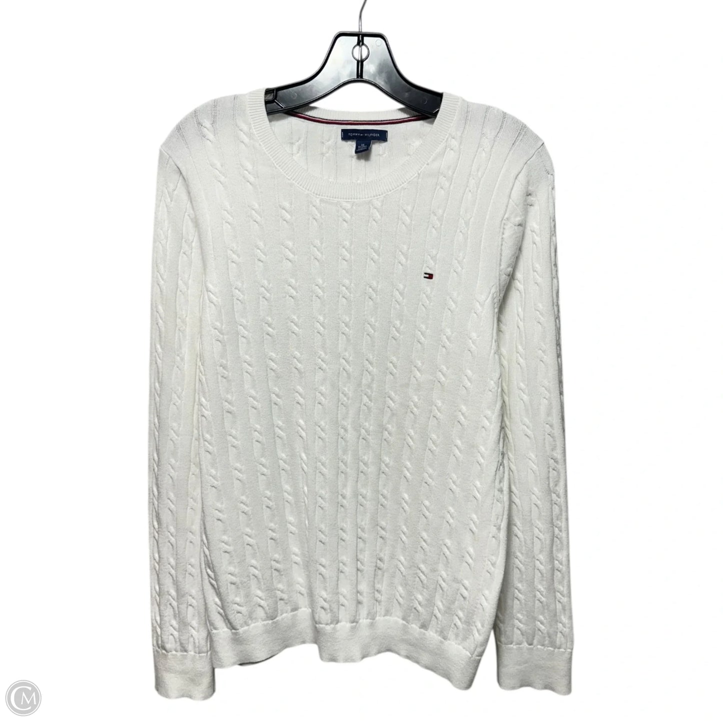 Cable Knit Sweater By Tommy Hilfiger In White, Size: Xl