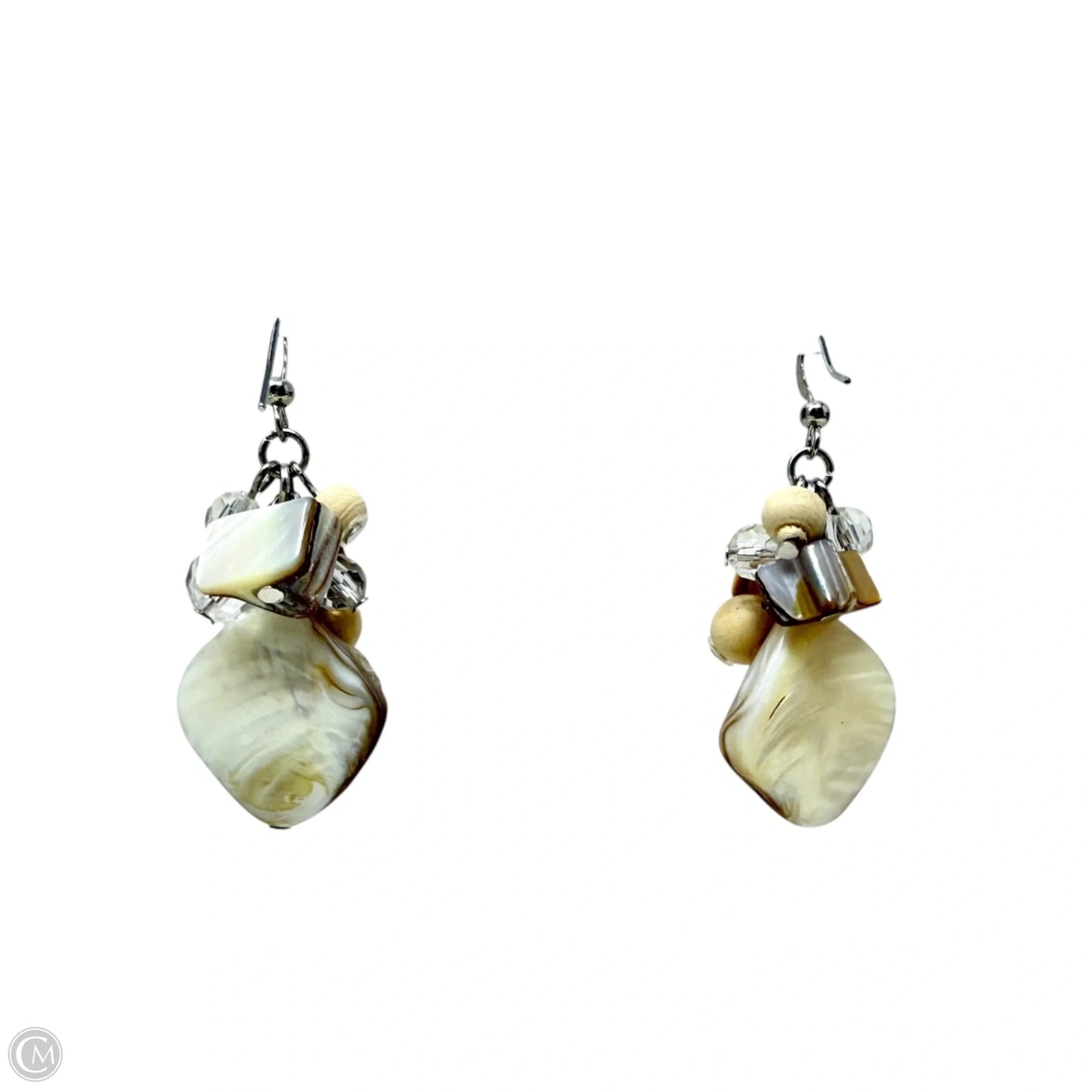 Mother Of Pearl Shell & Bead Dangle Earrings