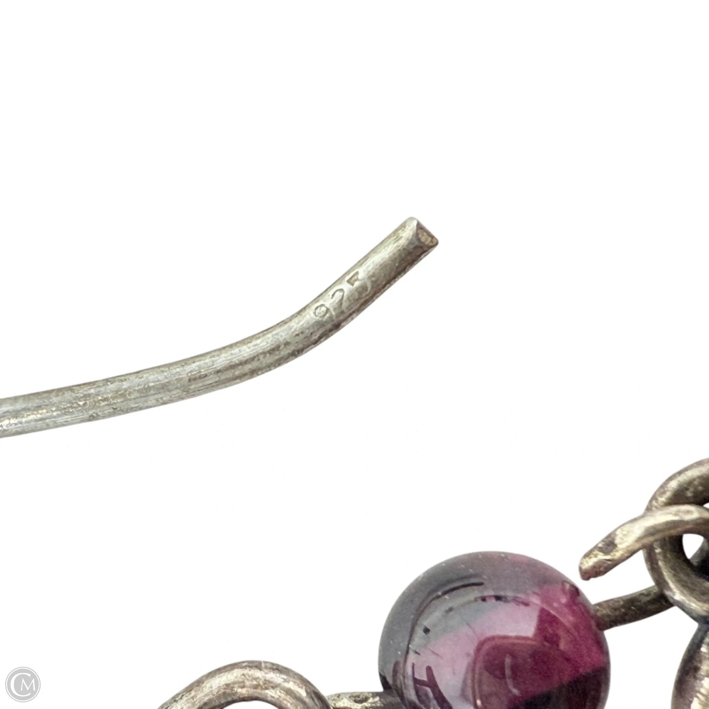 Sterling Silver Beaded Heart Dangle Earrings