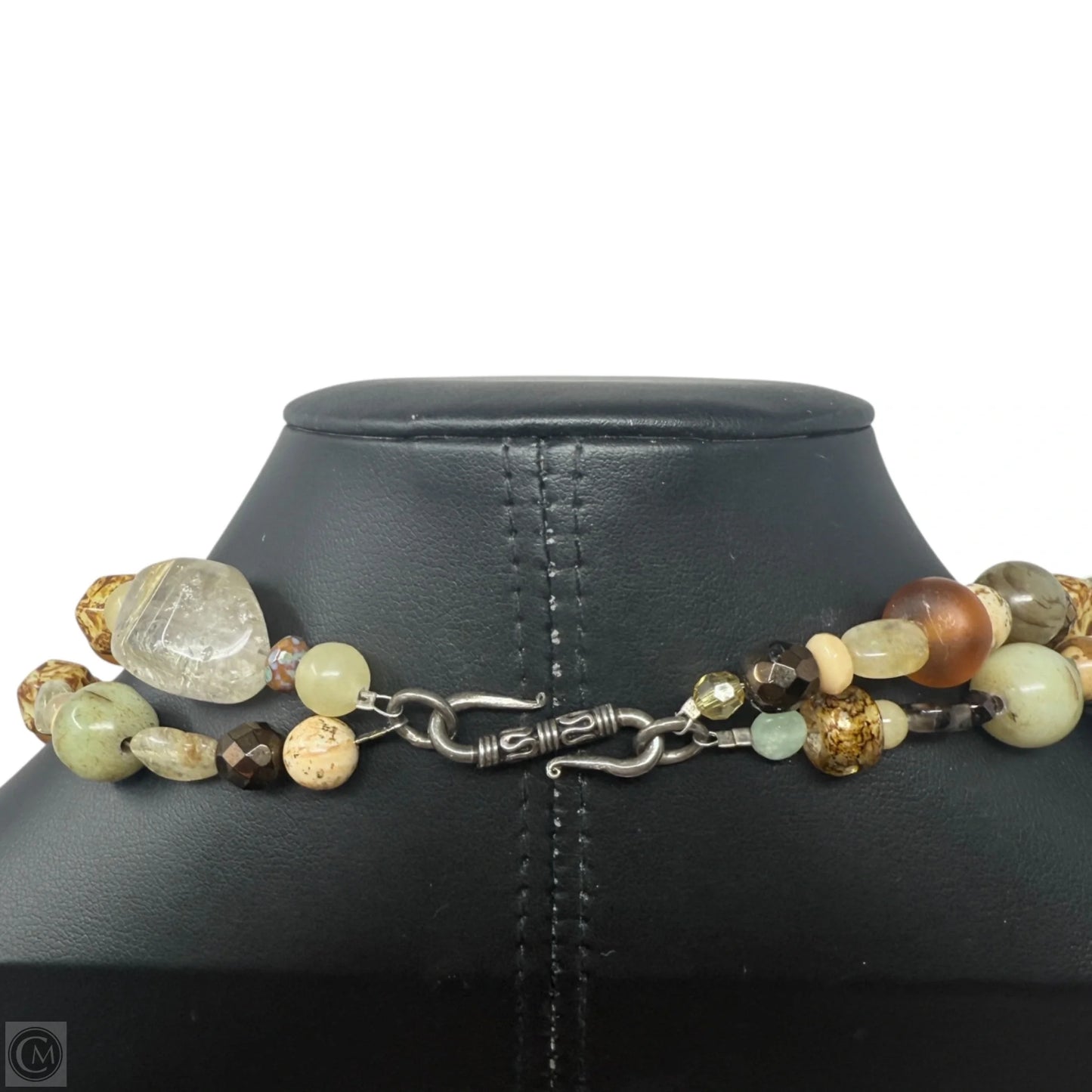 Layered Multi-Stone Beaded Necklace With S Hook Clasp