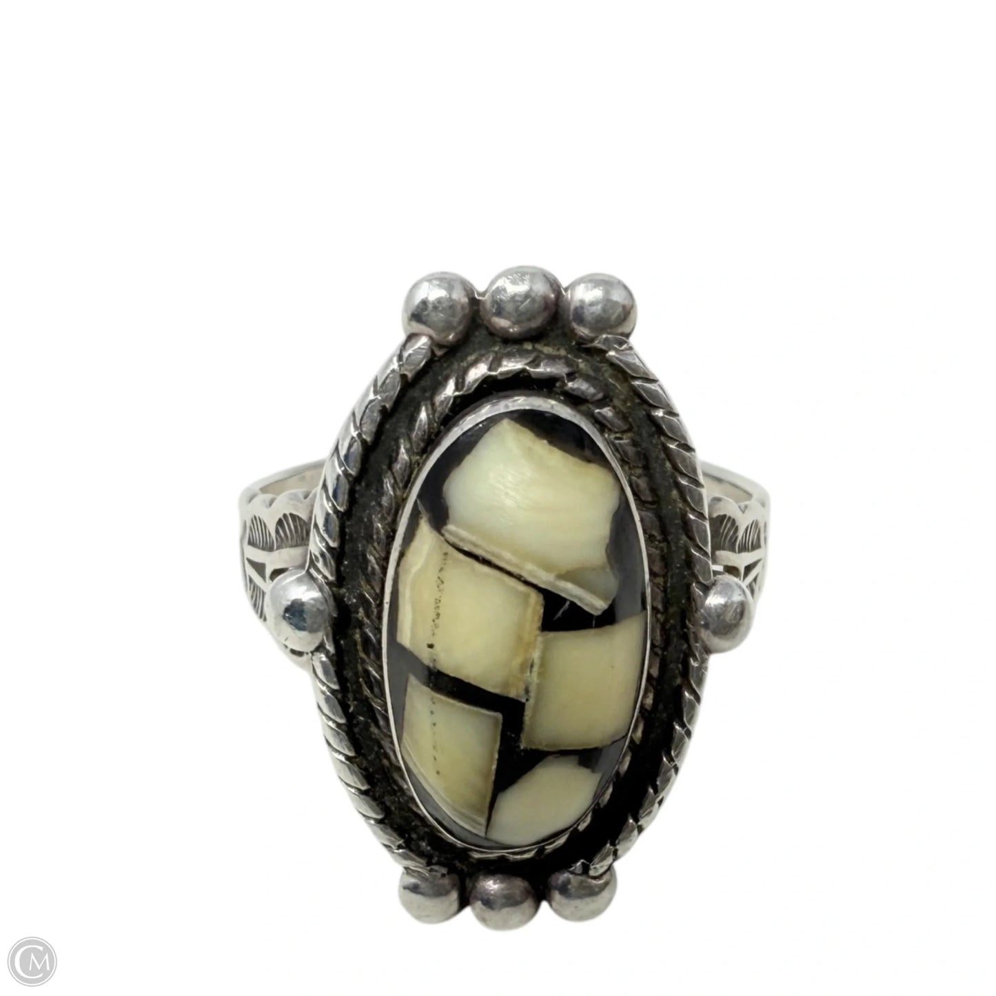 Native American Sterling Silver & Stone Ring, Size: 7