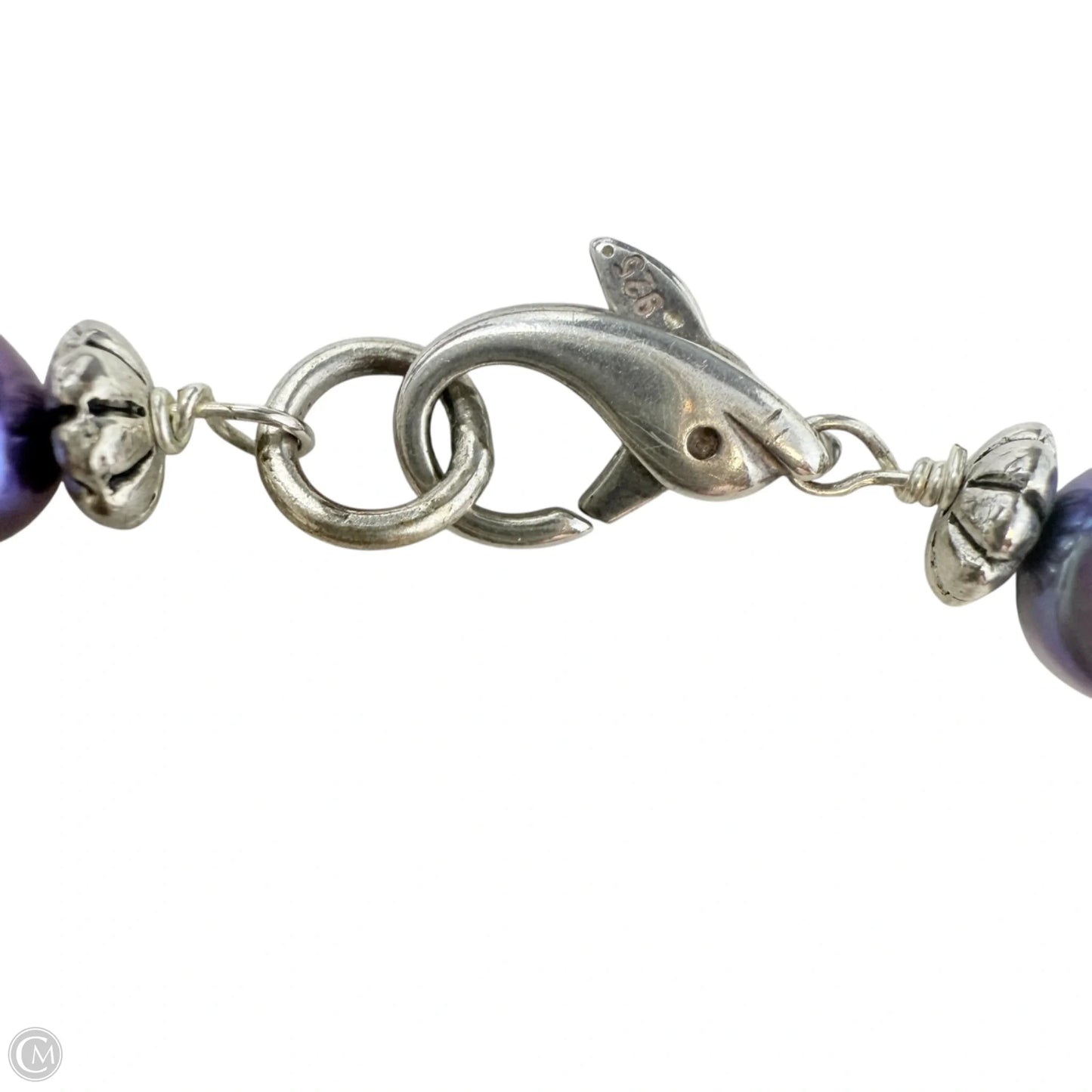 Sterling Silver & Freshwater Pearl Bracelet With Dolphin Clasp