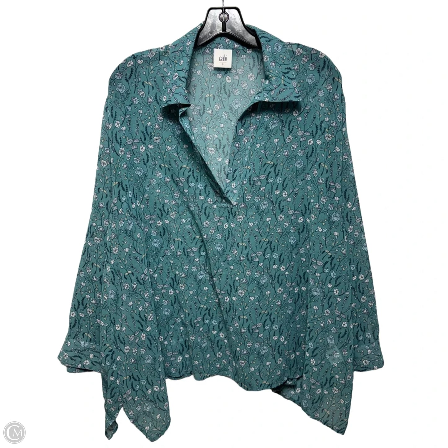 Top Long Sleeve By Cabi In Floral Print, Size: S