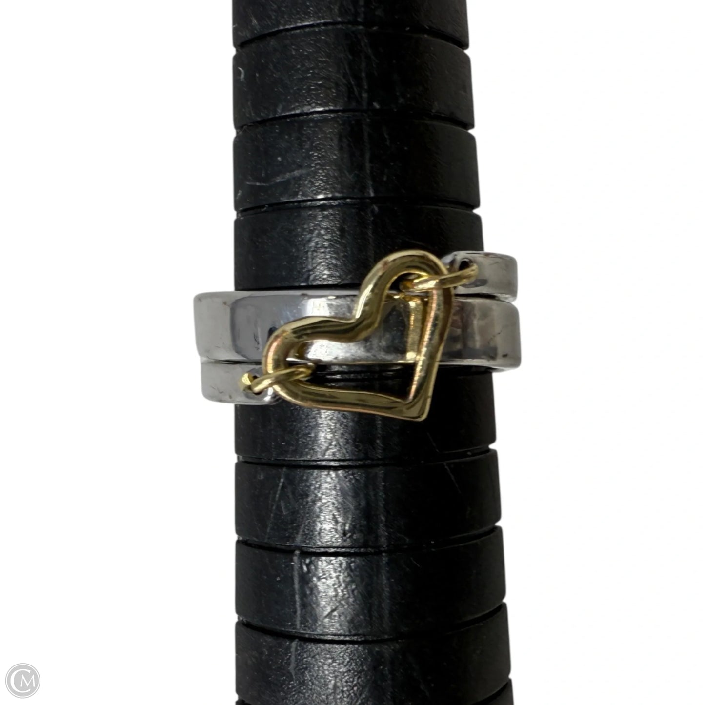 Two-Tone Heart Buckle Ring, Size: 7