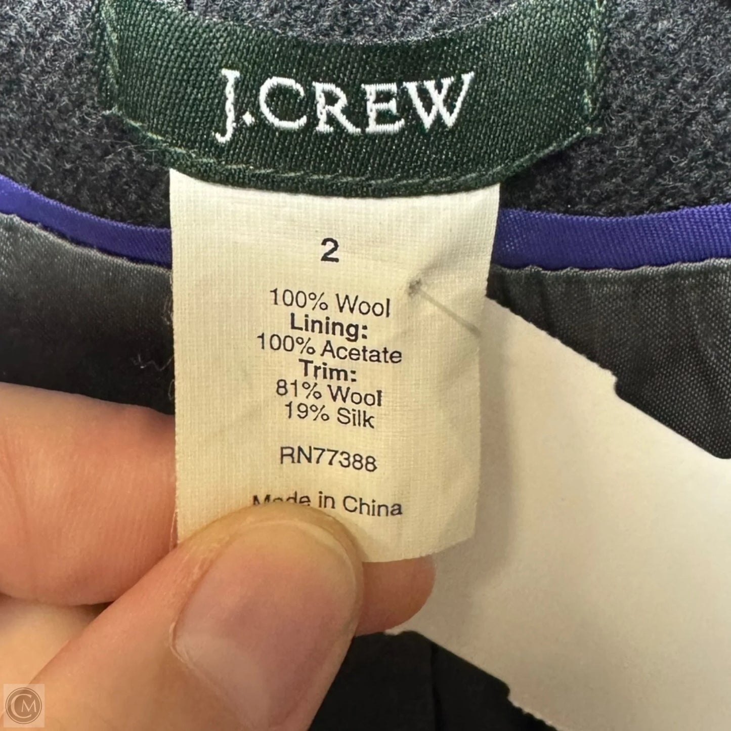 Astrid Berry Trim Wool Blazer By J. Crew In Grey, Size: 2