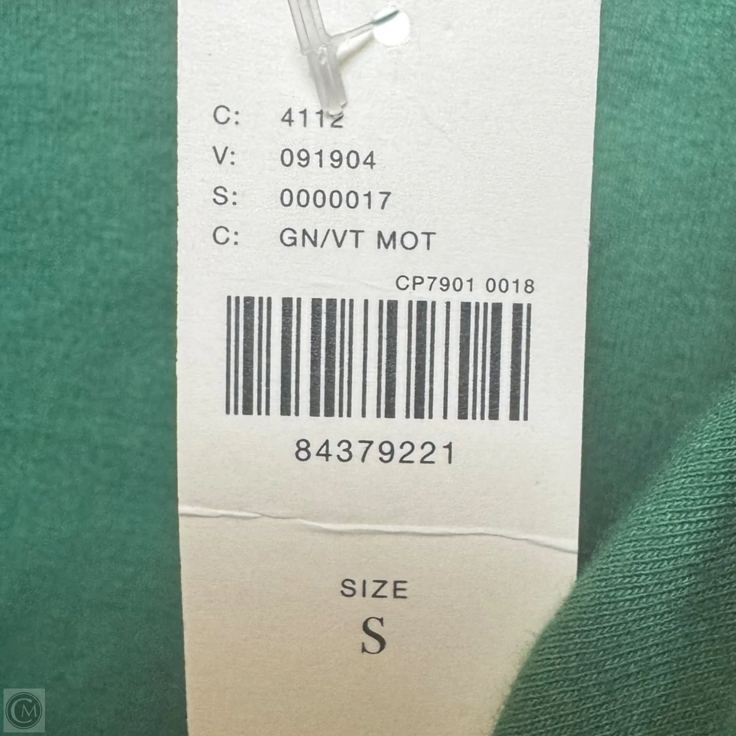 Ruched Front Button-Down Long Sleeve Top By Maeve In Black & Green, Size: S