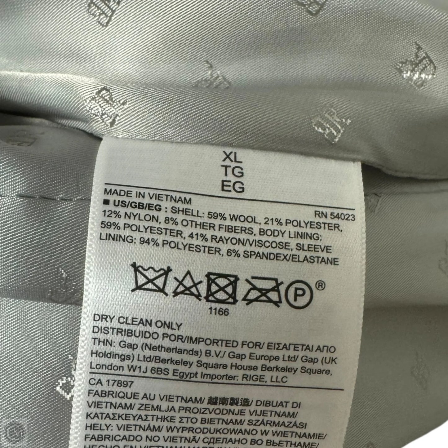 Coat Wool Blend By Banana Republic In Grey, Size: Xl