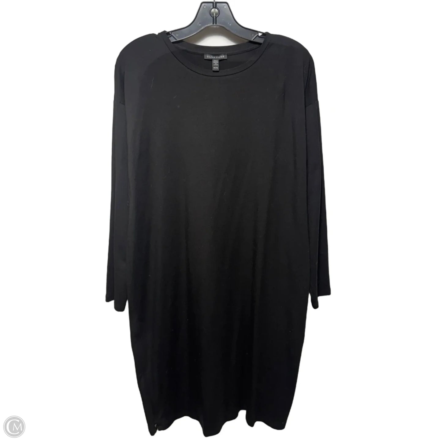 Stretch Jersey Knit Crew Neck Dress By Eileen Fisher In Black, Size: Mp