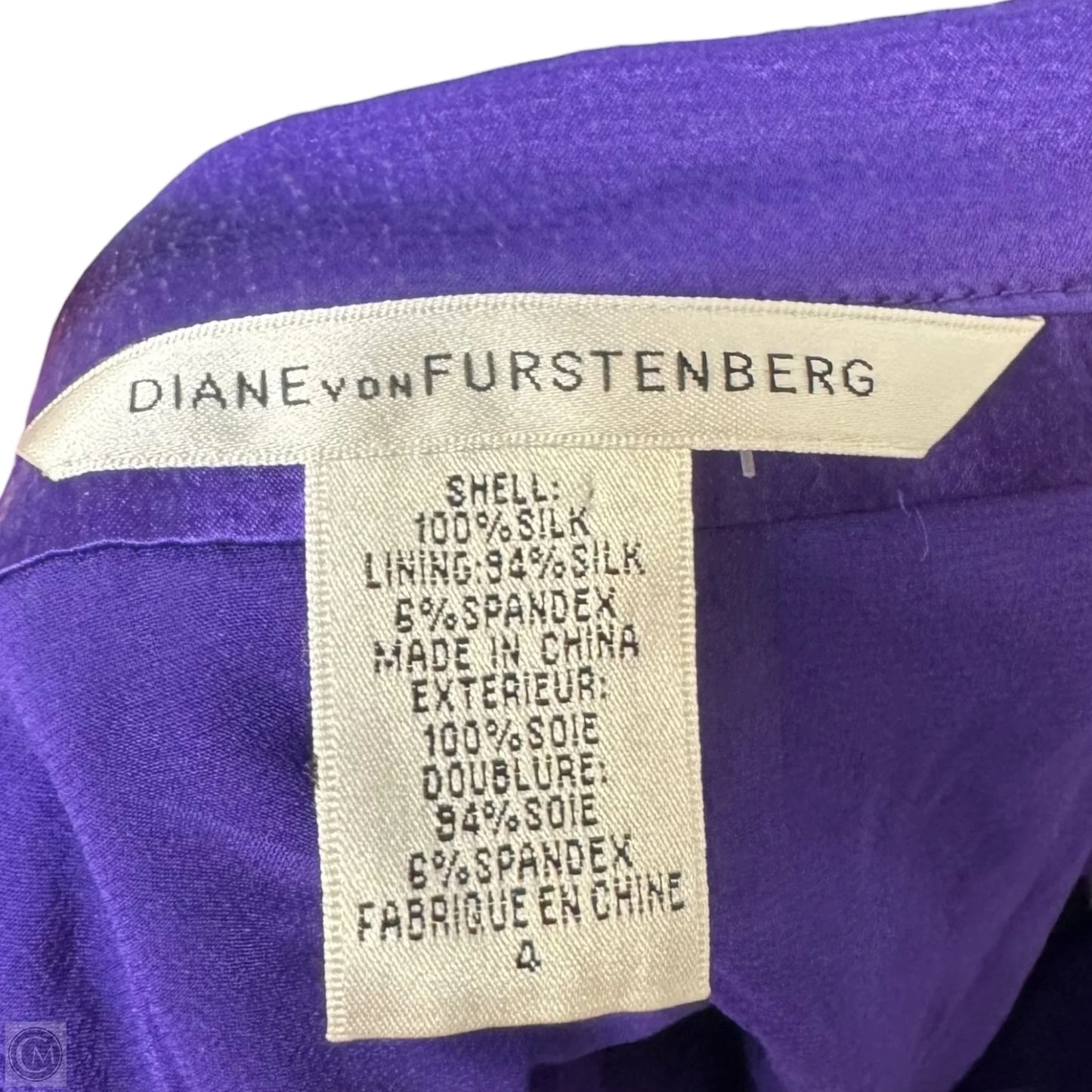 Strapless Silk Pleated Dress Designer By Diane Von Furstenberg In Purple, Size: 4