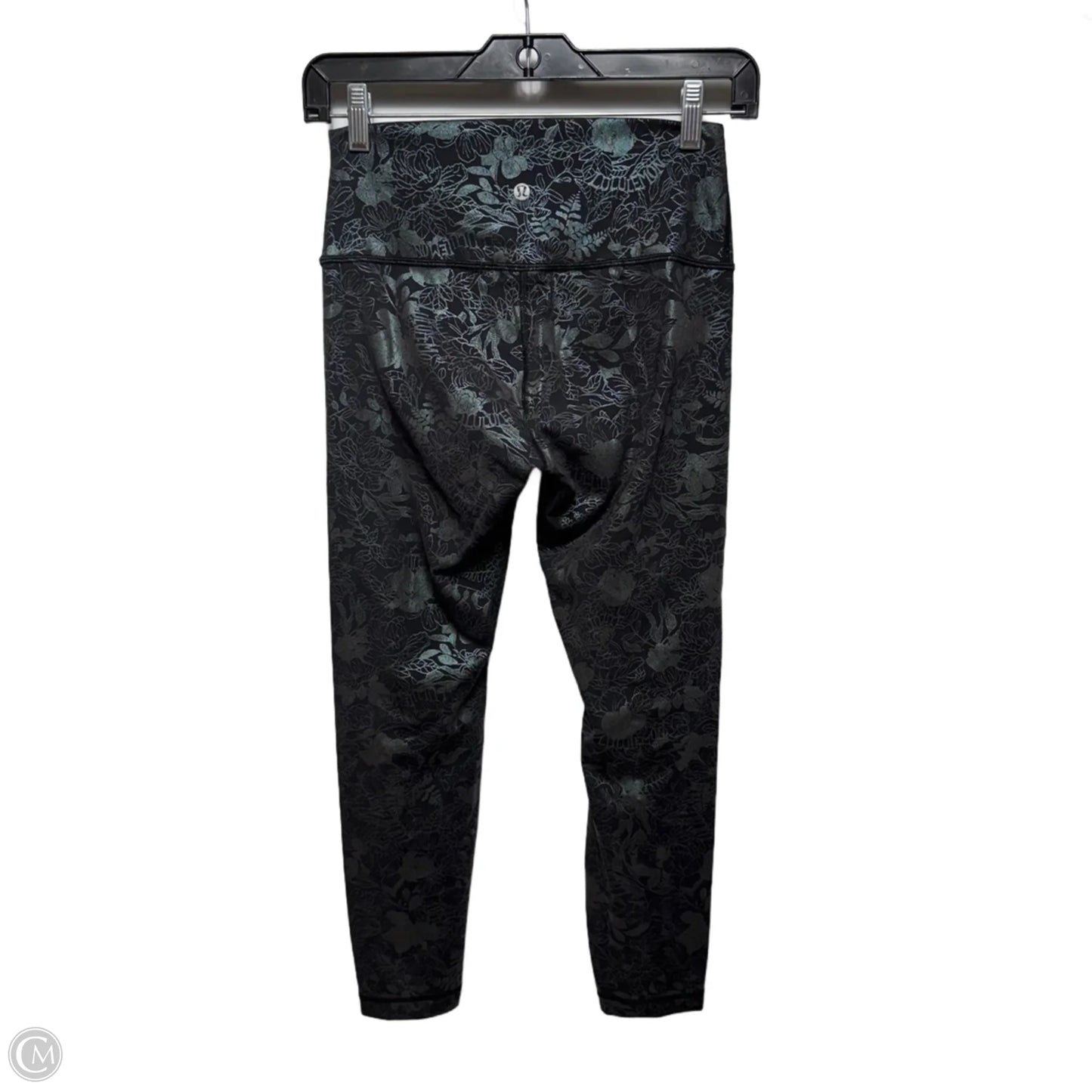 Athletic Leggings By Lululemon In Black Iridescent Foil, Size: 6