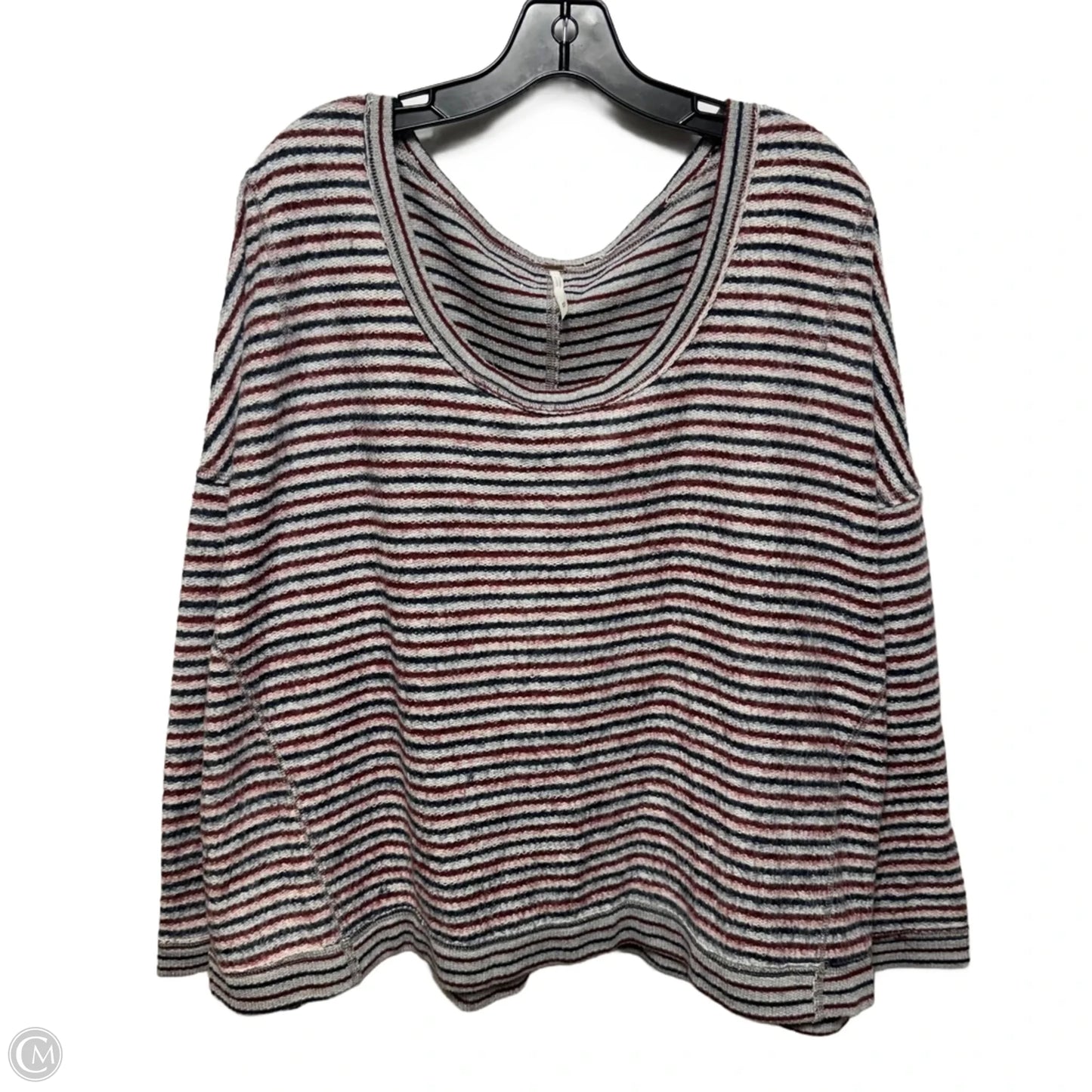 Top 3/4 Sleeve By Free People In Striped Pattern, Size: M