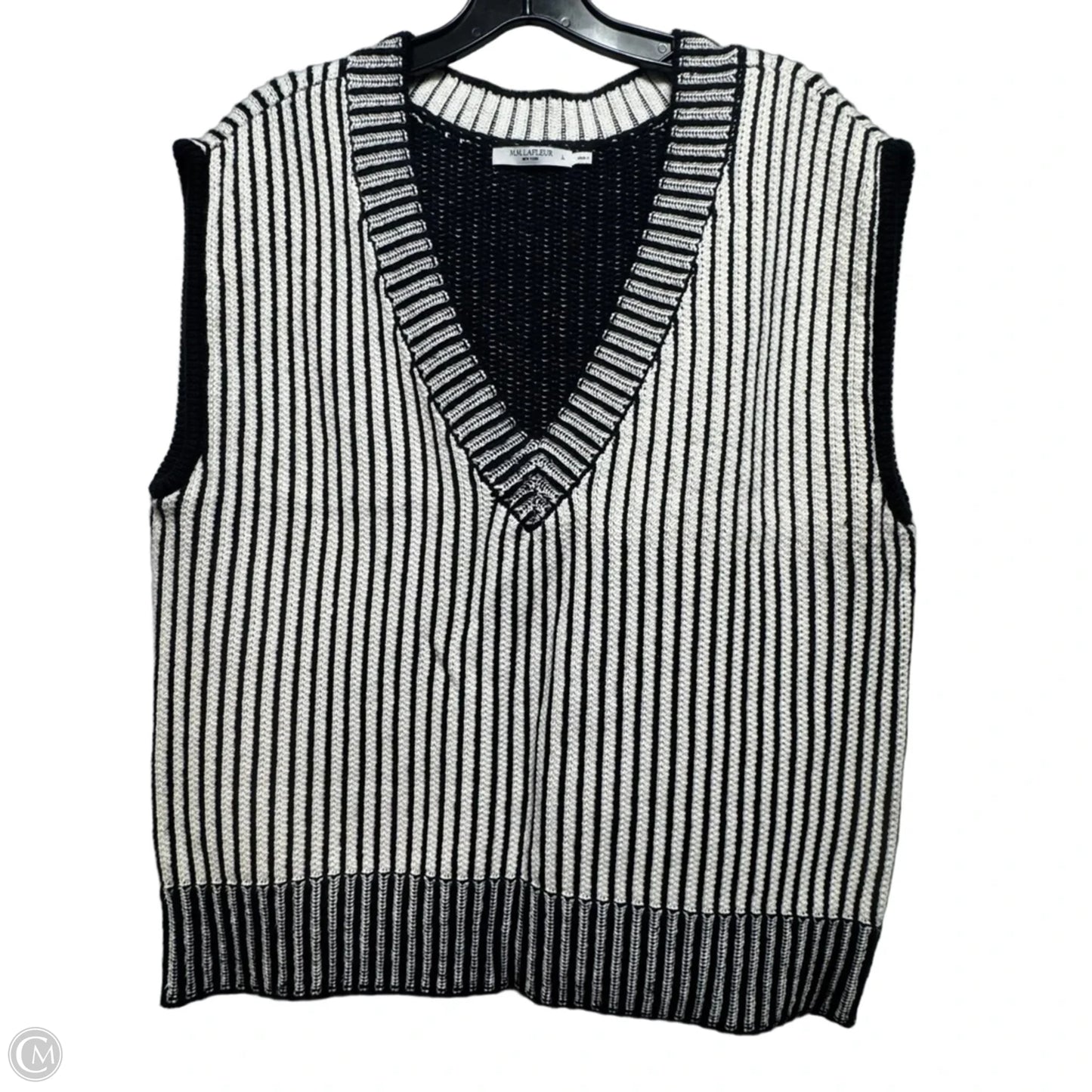 Vest Sweater By M.M. La Fleur In Striped Pattern, Size: L