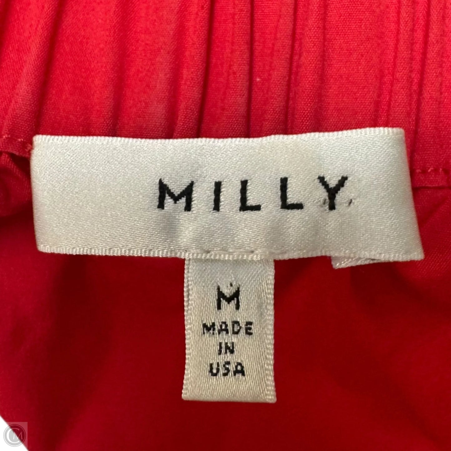 Cotton Poplin Off Shoulder Top 3/4 Sleeve Designer By Milly In Red, Size: M