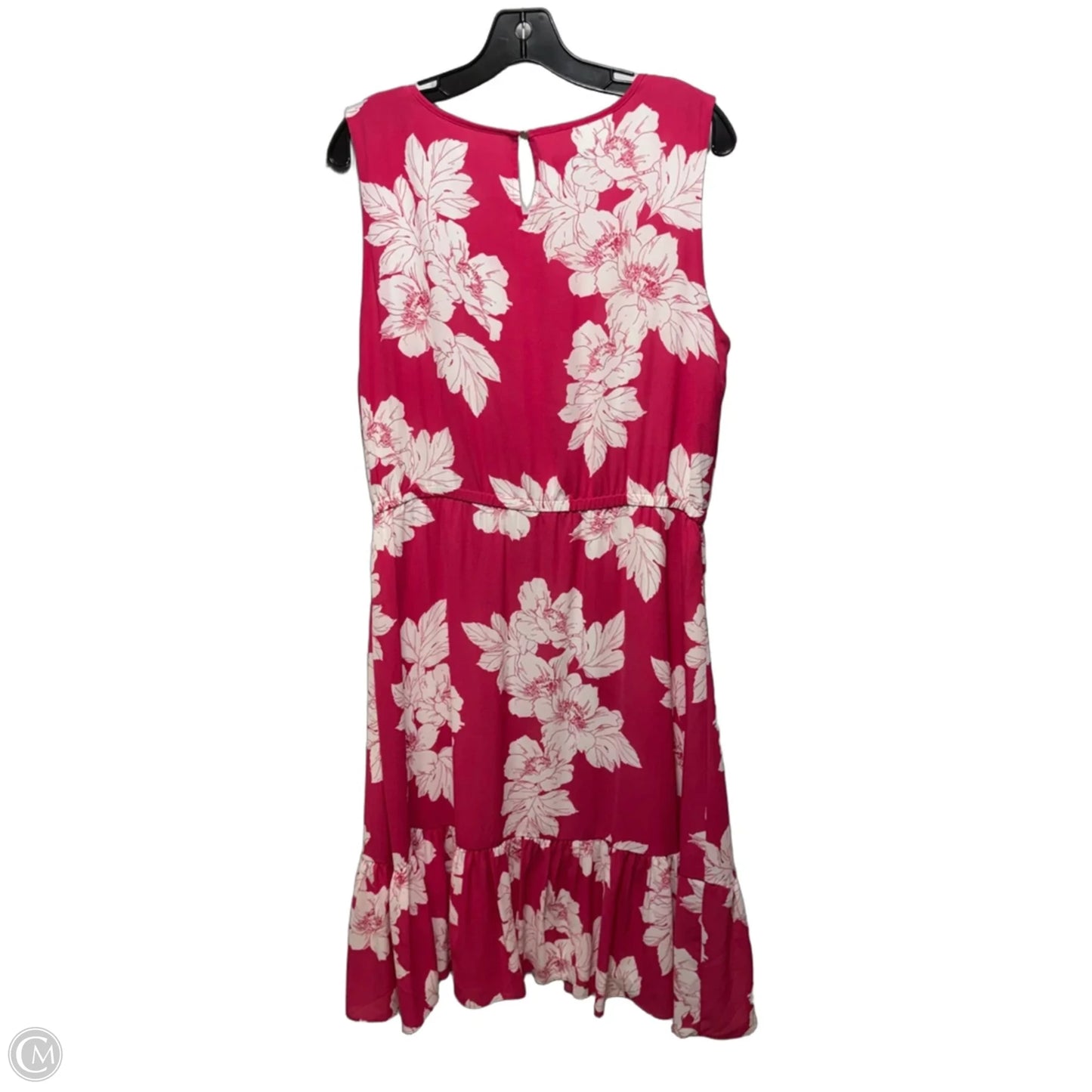 Dress Casual Midi By Talbots In Pink & White, Size: 14