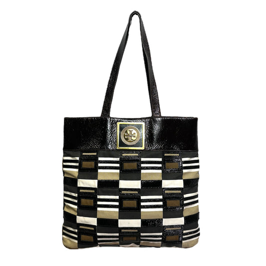 Multicolor Patent Leather Trim Tote Designer By Tory Burch  Size: Medium