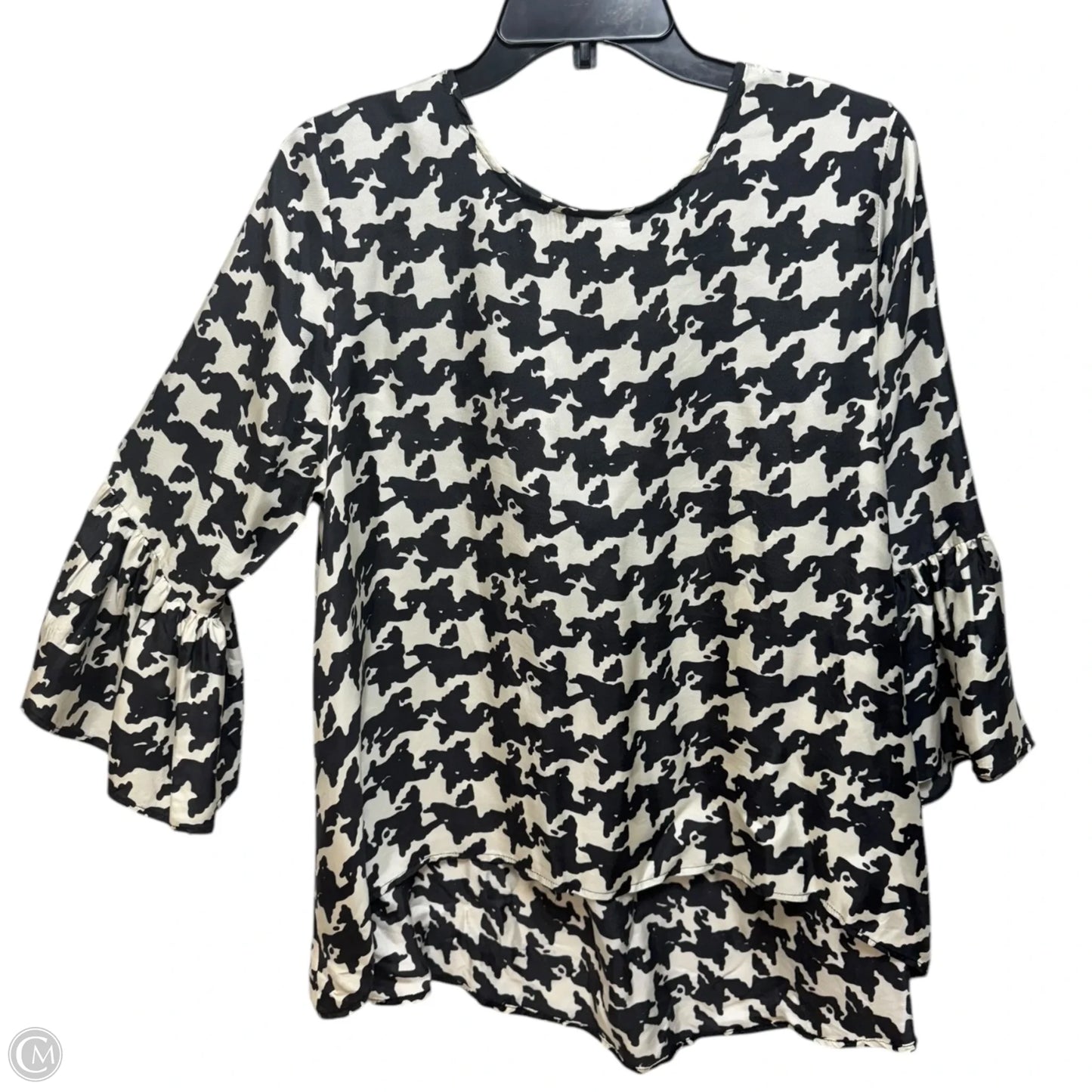 Ivy Top By LaRoque In Black & White Houndstooth Print, Size: S
