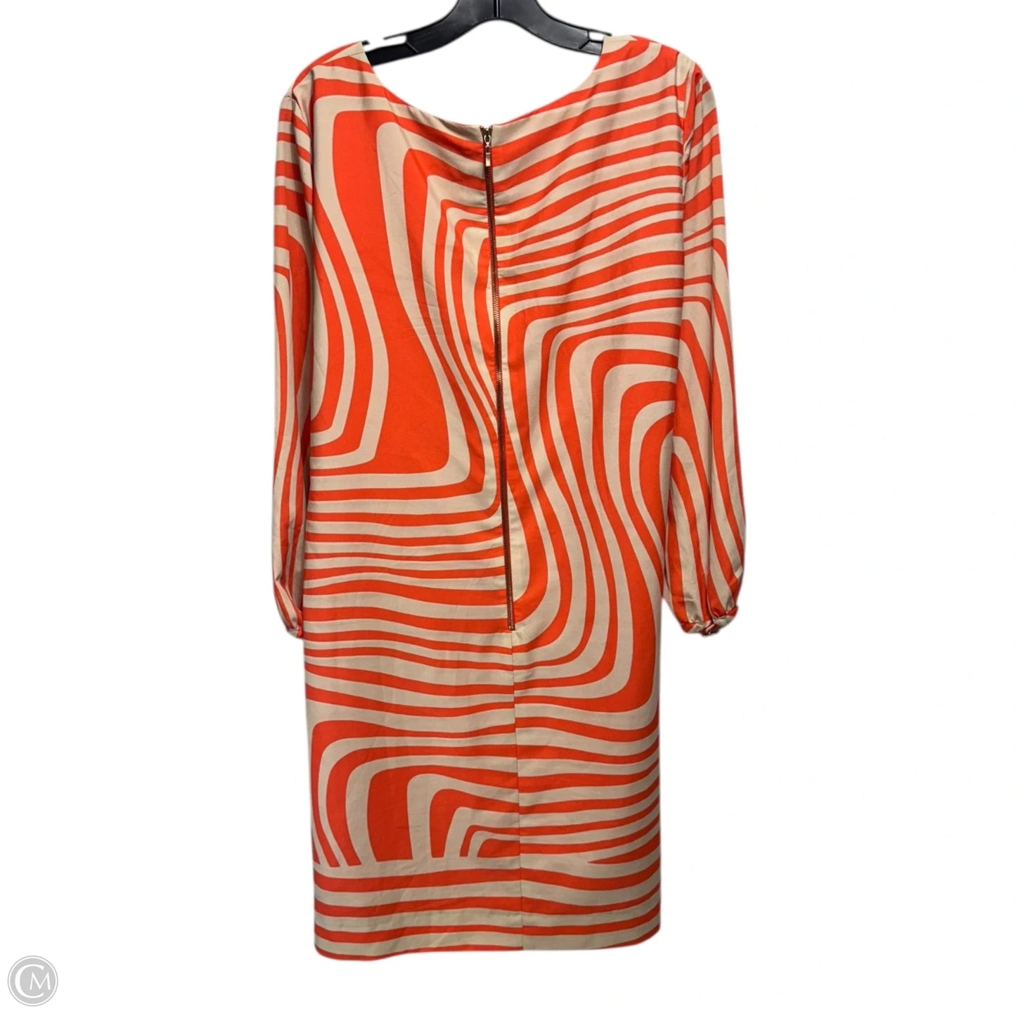 Dress Casual Midi By Tahari By Arthur Levine In Orange & Tan, Size: 16