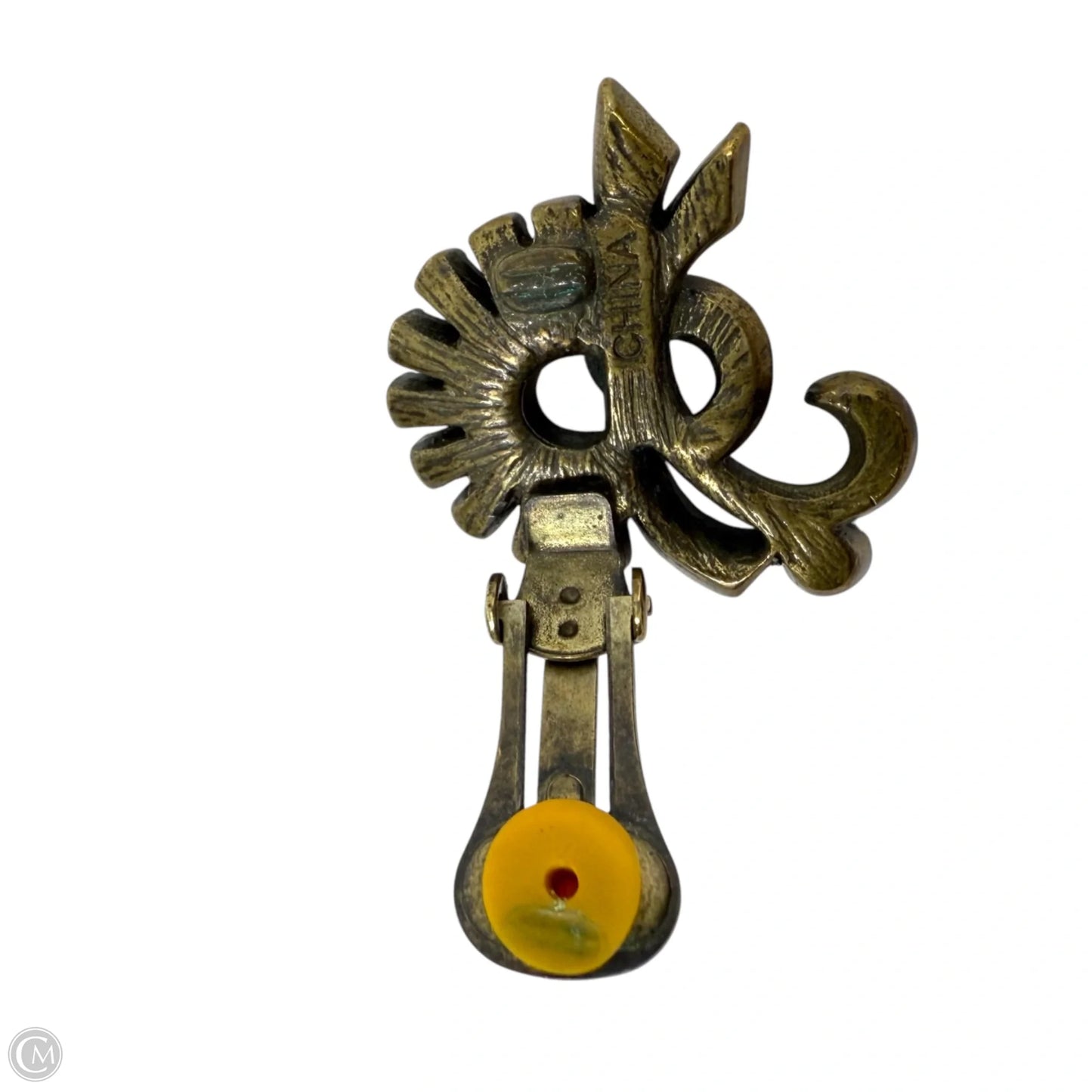 Retired Brass Plated Crystal Clip Earrings By Heidi Daus