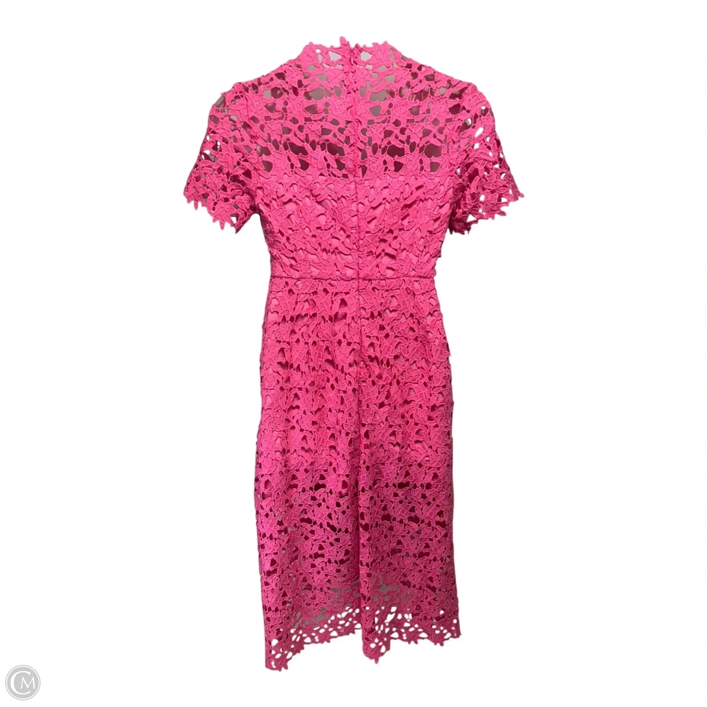 All Over Lace Short Sleeves Midi Dress By Endless Rose In Pink, Size: L
