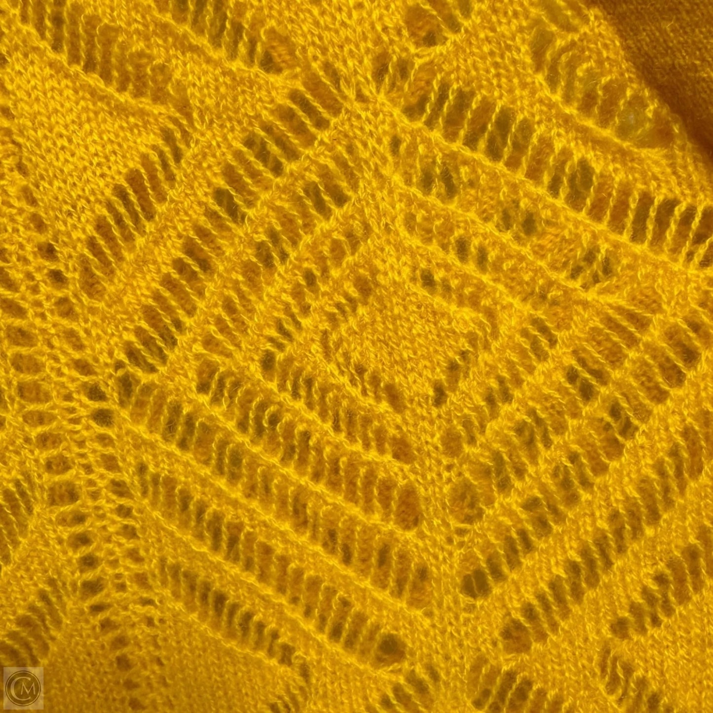 Cashmere Lace Pointelle Sweater-polo By J. Crew In Warm Sunflower, Size: S