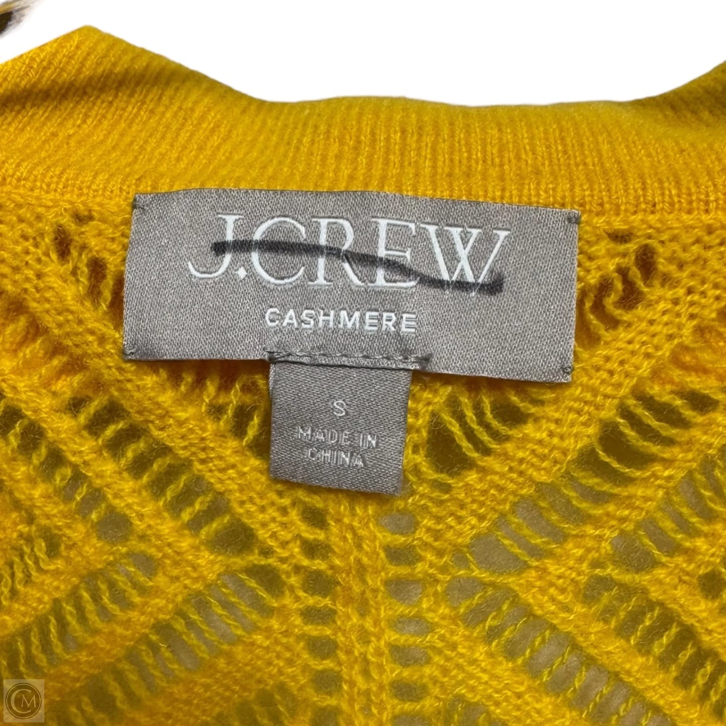 Cashmere Lace Pointelle Sweater-polo By J. Crew In Warm Sunflower, Size: S