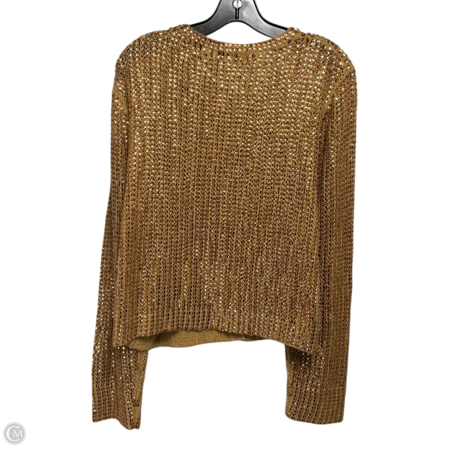 Collection Sequin Pointelle Cardigan Sweater By J. Crew Collection In Heather Acorn, Size: XL
