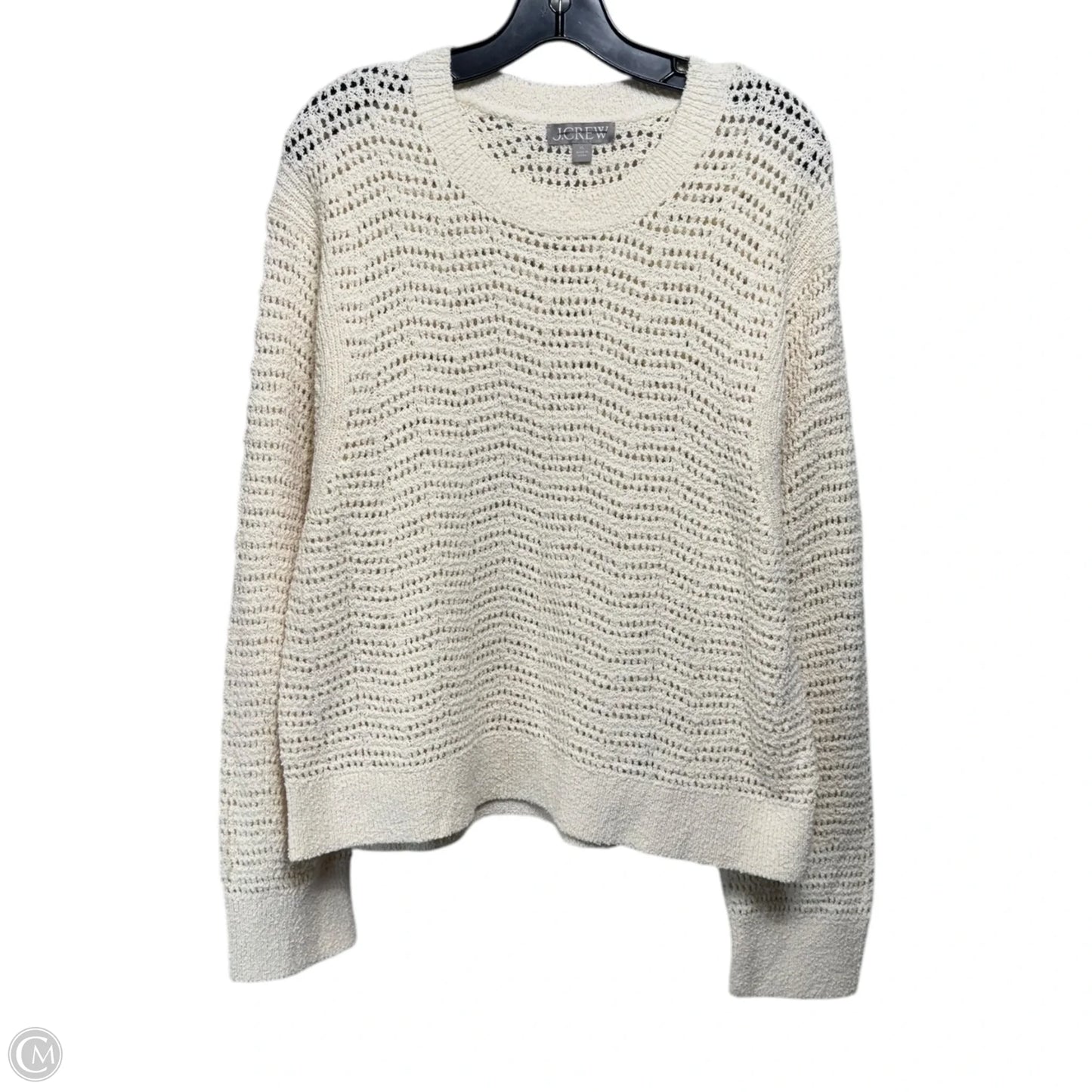 Pointelle Crewneck Sweater By J. Crew In Cream, Size: XL