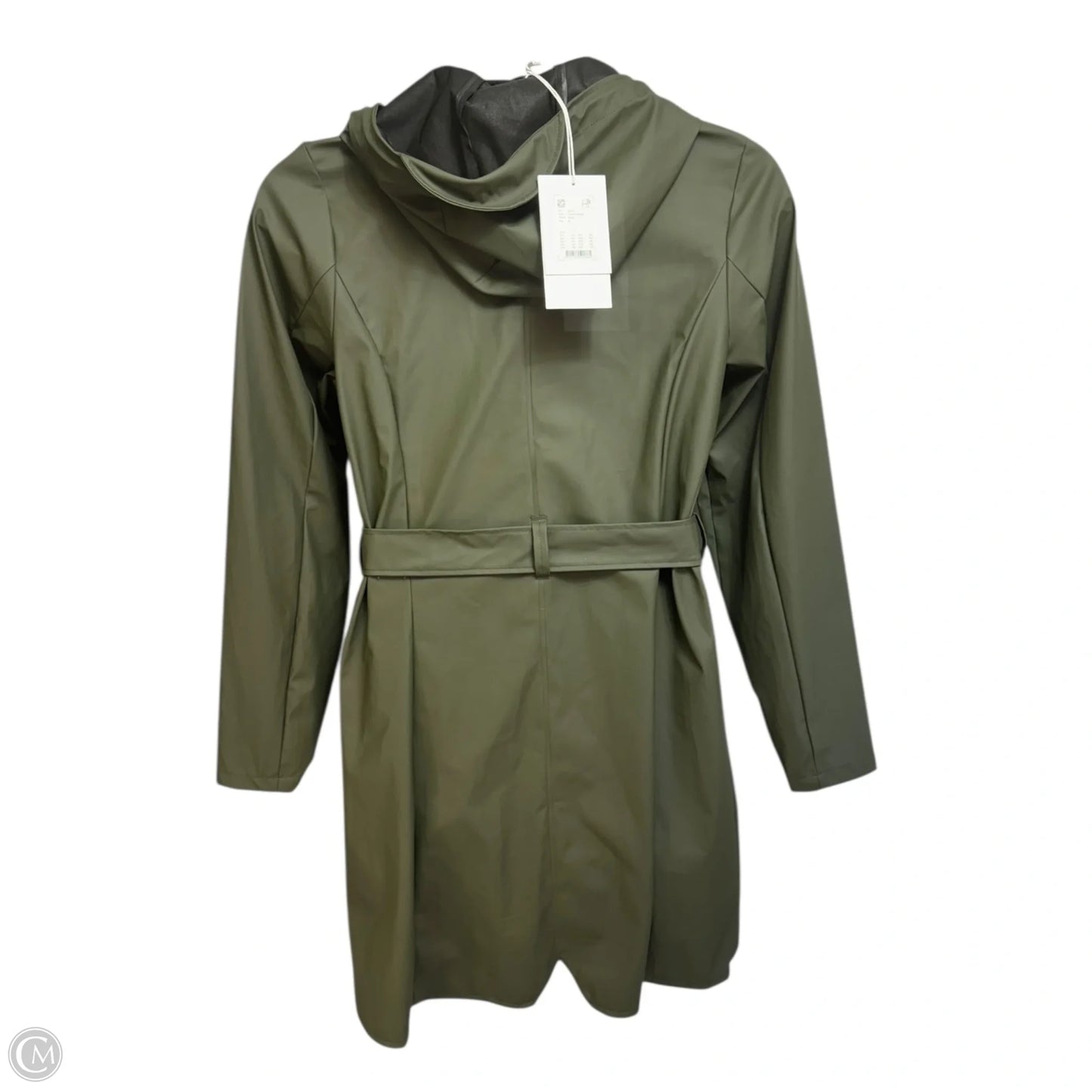 Curve W Jacket Raincoat By Rains In Green, Size: M