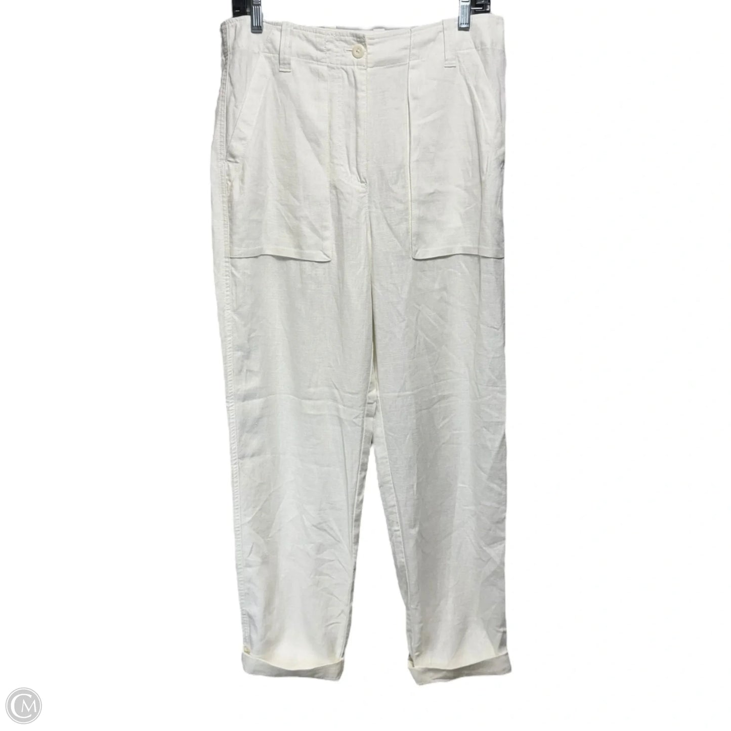 Seaside Cargo Pant In Linen-Tencel Lyocell Blend By J. Crew In White, Size: 8