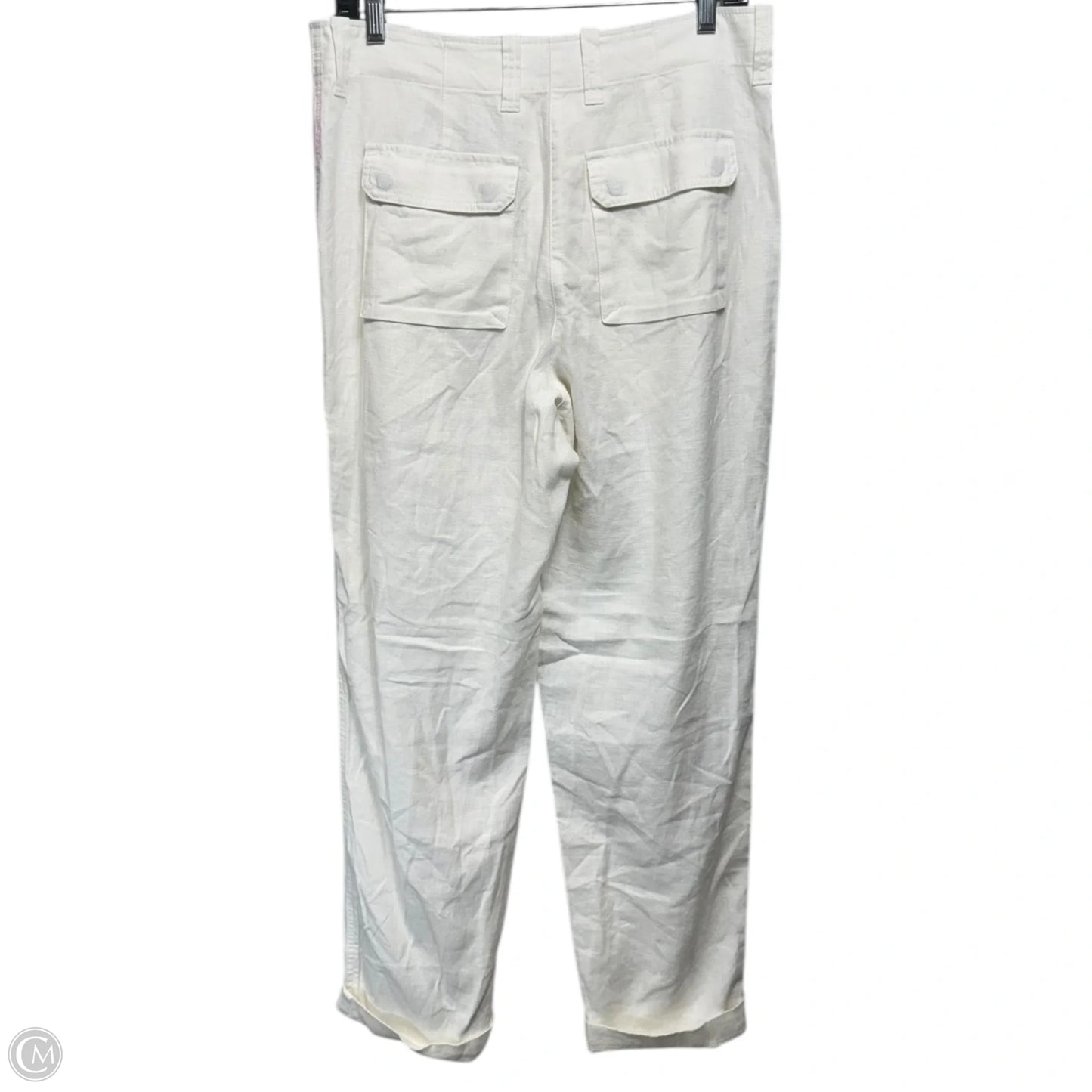 Seaside Cargo Pant In Linen-Tencel Lyocell Blend By J. Crew In White, Size: 8