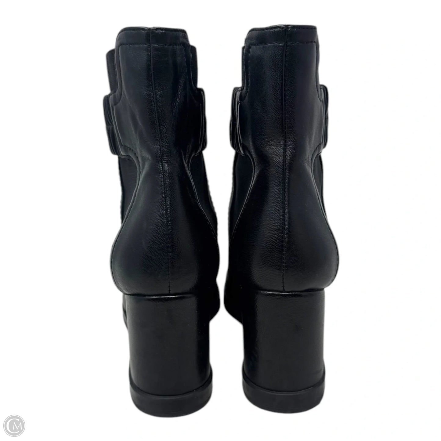 Jewel Nappa Leather Wedge Boots Ankle Heels By Aquatalia In Black, Size: 9